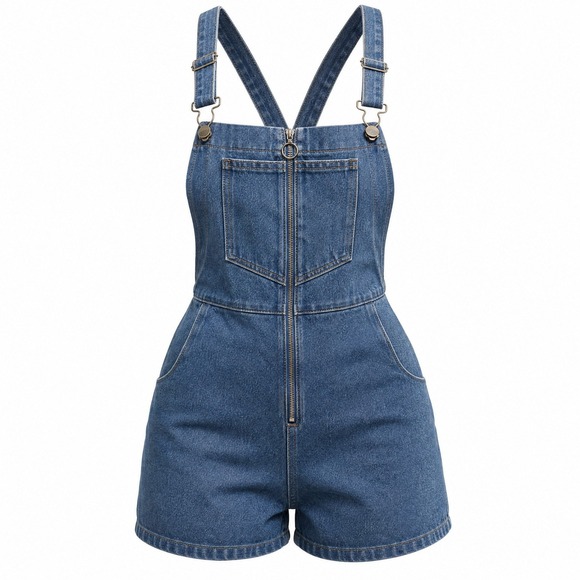 My Girl Denim - My Girl 10 Blue Denim Shortall Overalls Womens Vintage Boho Festival Casual